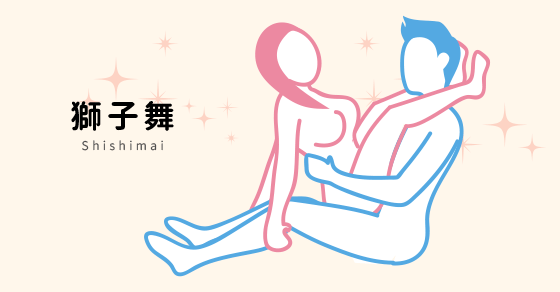 獅子舞体位の名前の由来を説明するイラスト